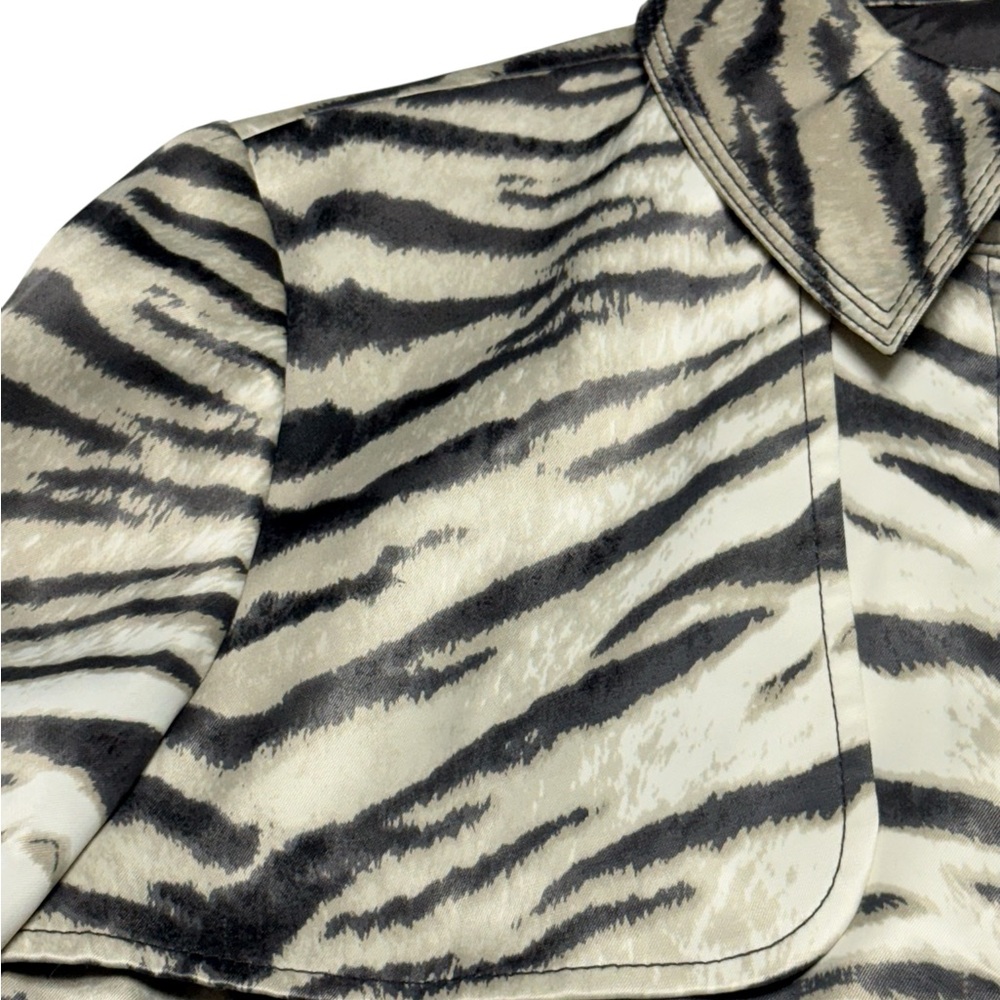 Anthracite Animal Print Utility Jacket Zip Up Size 4 Like New - Picture 5 of 16